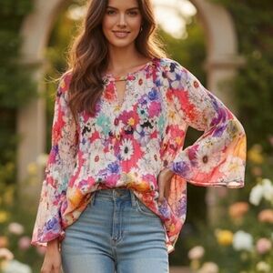 Spense Floral Blouse Size Small